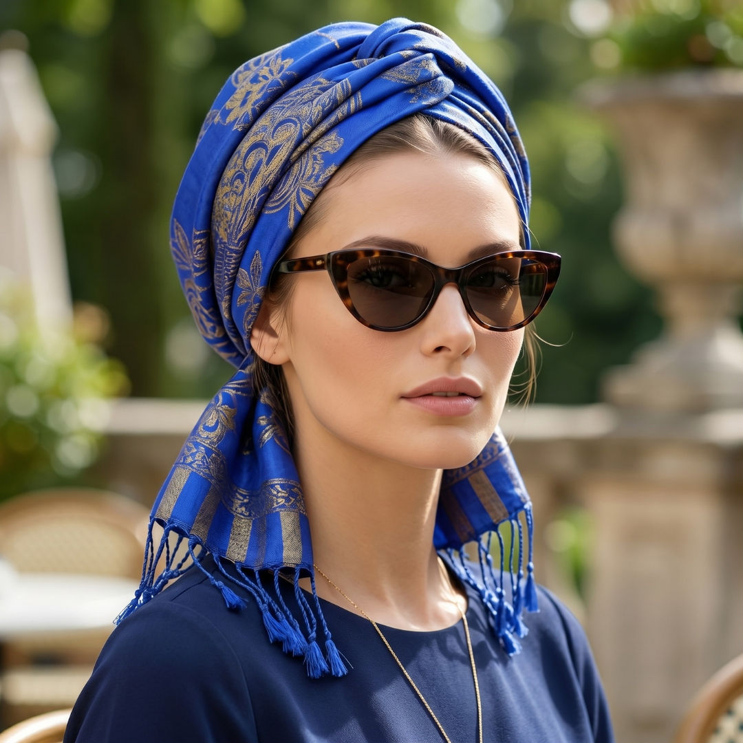 Blue Peacock Designer Scarf